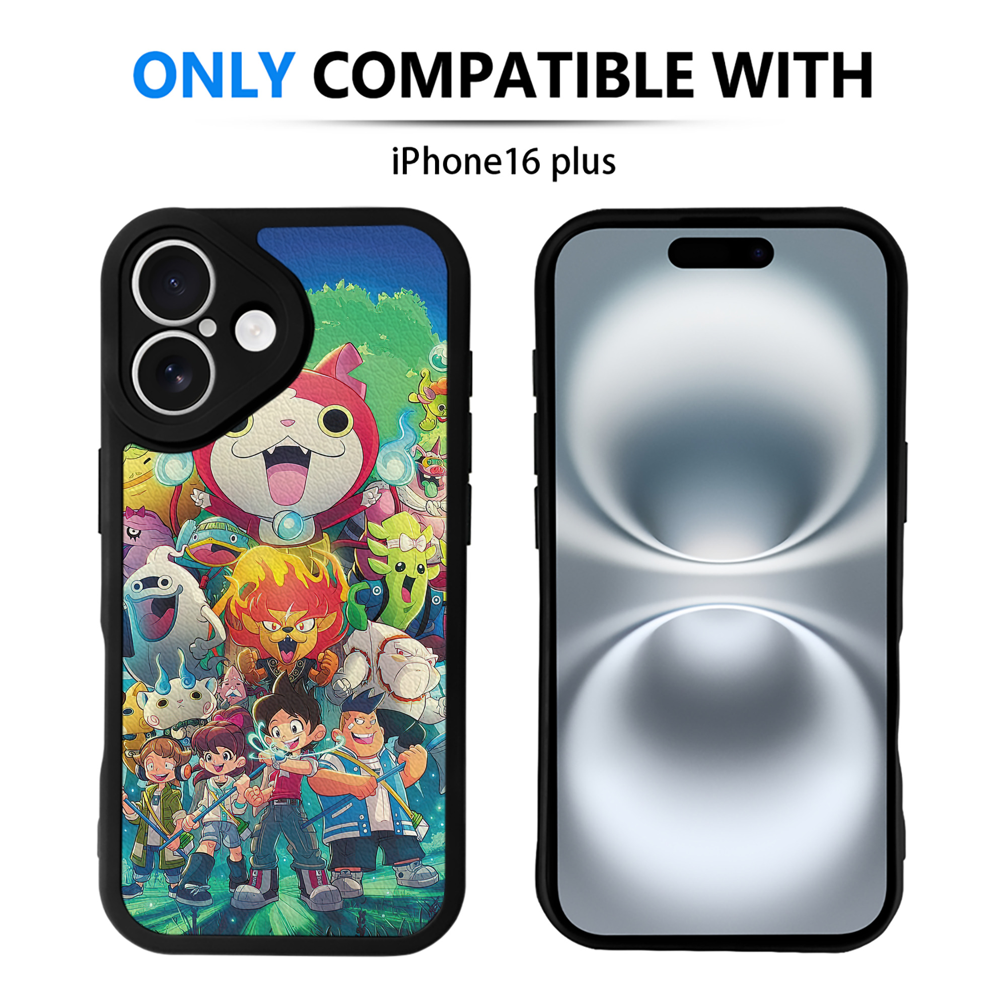 （画像用） 妖怪ウォッチ Yo-kai Watch 【iPhone 16シリーズ対応】シリコンスマホケース（レザー調） 材質：シリコン